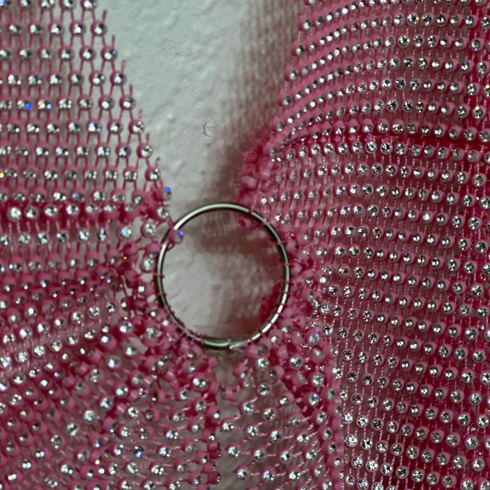 Pink Rhinestone Chain Halter Top - Picture 6 of 10